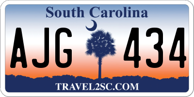 SC license plate AJG434
