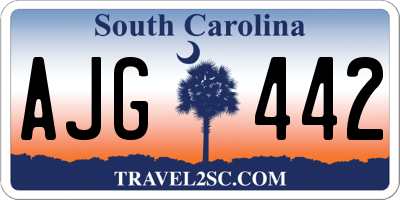 SC license plate AJG442