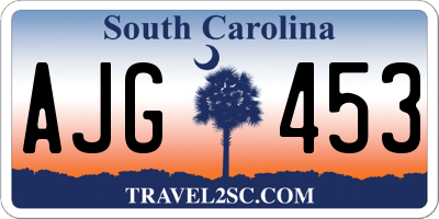 SC license plate AJG453