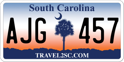 SC license plate AJG457