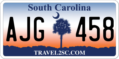 SC license plate AJG458