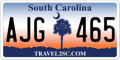 SC license plate AJG465
