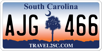 SC license plate AJG466
