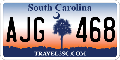 SC license plate AJG468