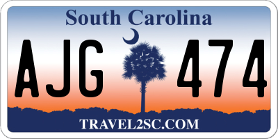 SC license plate AJG474