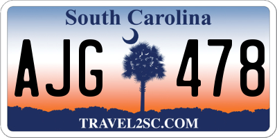 SC license plate AJG478