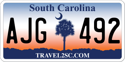 SC license plate AJG492