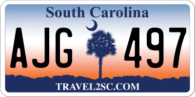 SC license plate AJG497