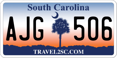 SC license plate AJG506
