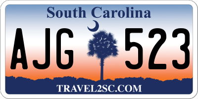 SC license plate AJG523