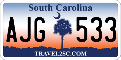 SC license plate AJG533