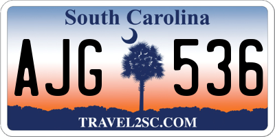 SC license plate AJG536