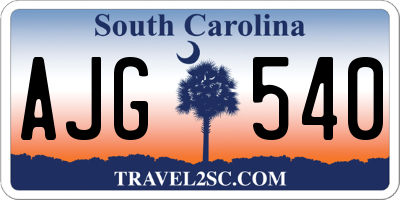 SC license plate AJG540