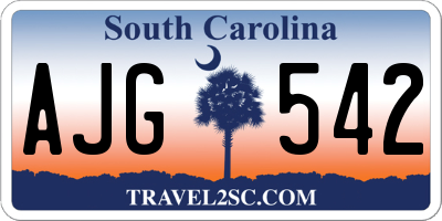 SC license plate AJG542
