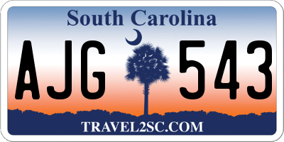 SC license plate AJG543