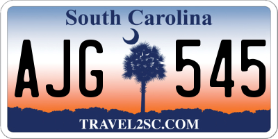 SC license plate AJG545