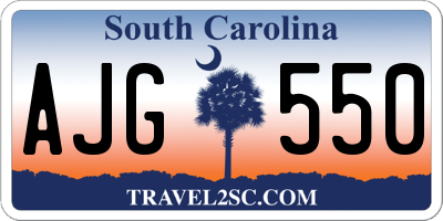 SC license plate AJG550