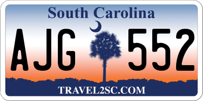 SC license plate AJG552