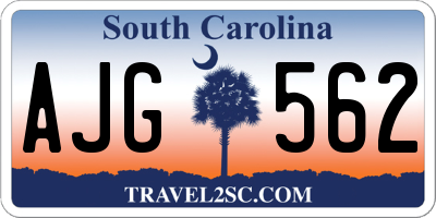 SC license plate AJG562