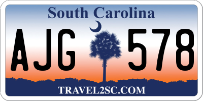 SC license plate AJG578