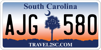 SC license plate AJG580