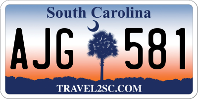SC license plate AJG581