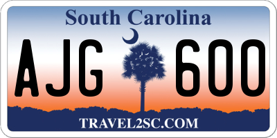SC license plate AJG600