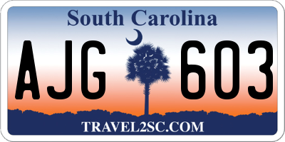 SC license plate AJG603