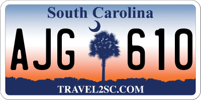 SC license plate AJG610
