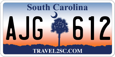 SC license plate AJG612