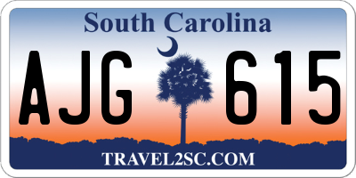 SC license plate AJG615