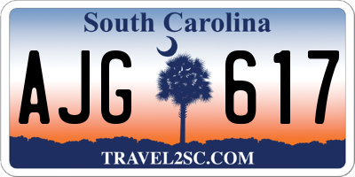 SC license plate AJG617