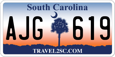 SC license plate AJG619
