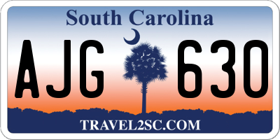 SC license plate AJG630