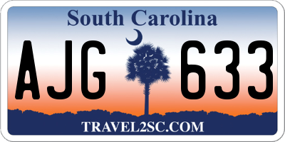SC license plate AJG633