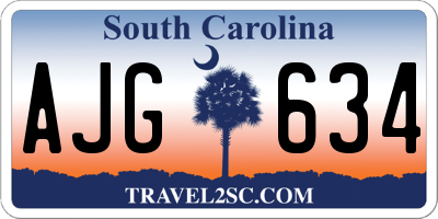 SC license plate AJG634