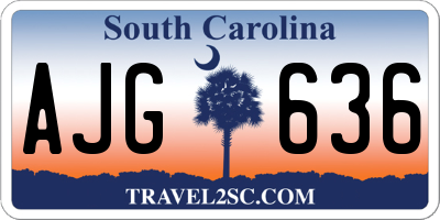 SC license plate AJG636