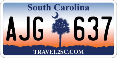 SC license plate AJG637