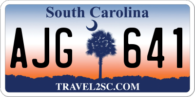 SC license plate AJG641