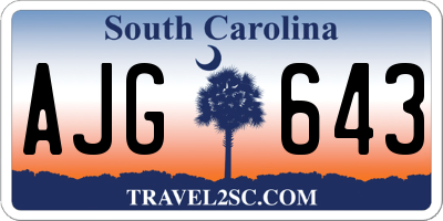 SC license plate AJG643