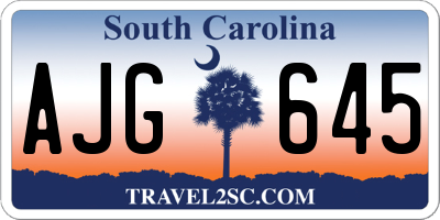 SC license plate AJG645