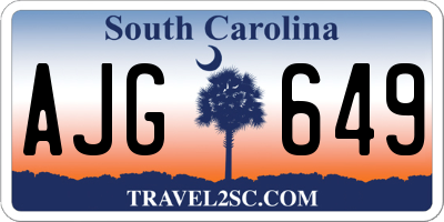 SC license plate AJG649