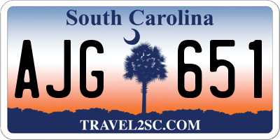 SC license plate AJG651