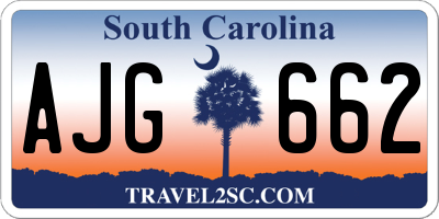 SC license plate AJG662
