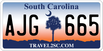 SC license plate AJG665