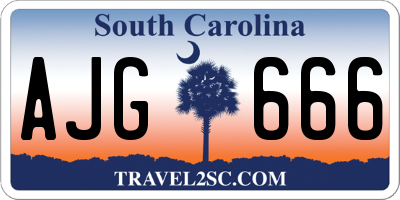 SC license plate AJG666