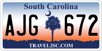 SC license plate AJG672