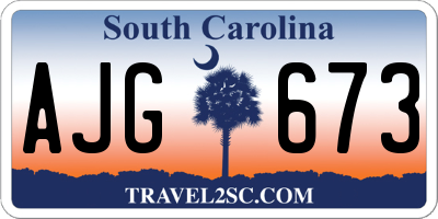 SC license plate AJG673