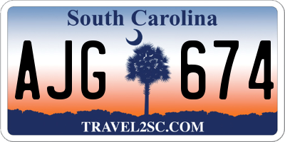 SC license plate AJG674
