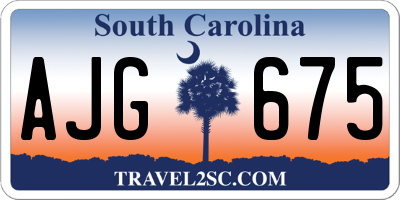 SC license plate AJG675